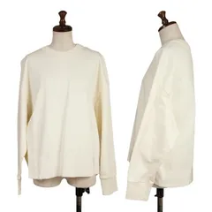 モンクレールMONCLER コットンスリットデザインロゴ刺繍スウェット アイボリーM位