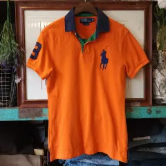 00s ポロラルフローレン ビックポニー オレンジ カラーTシャツ M