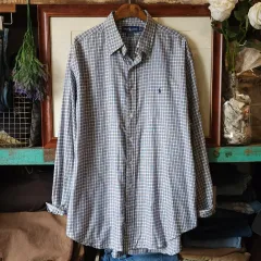 90s ポロ ラルフローレン シャツ チェック柄 マイクロ チェック オーバーサイズ 17