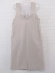 ◇ ROPE PICNIC ロペピクニック Vネック 膝下丈 ジャンパースカート サイズ36 ライトベージュ系 レディース P  【中古】 【1210240000251】