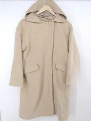 ◇ ◎ Samansa Mos2 blue 2WAY ノーカラー ジップアップ ロング 長袖 コート サイズL ベージュ系 レディース P  【中古】 【1210210037775】