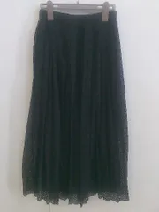 ◇ w closet レース 透かし編み ウエストゴム ロング プリーツ スカート サイズF ブラック レディース P  【中古】 【1210240009537】のサムネイル