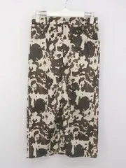 ◇ prose verse ウエストゴム 総柄 膝下丈 タイト ナロー スカート サイズM アイボリー ブラアウン系 レディース P  【中古】 【1210260002570】