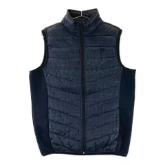 サイズ：L FILA GOLF フィラゴルフ  ダウンベスト 切替 千鳥柄 ネイビー系 [240101596292] ゴルフウェア メンズ ストスト