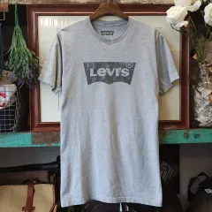 リーバイス ヴィンテージ プリンティング Tシャツ シングルステッチ ボックス ロゴ グレー m