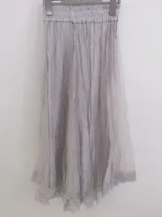 ◇ ◎ MAJESTIC LEGON チュール レース ロング フレア スカート サイズ S グレー パープル系 レディース P  【中古】 【1210260004420】