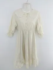 ◇ ems excite エムズエキサイト レース 長袖 膝下丈 ワンピース サイズF ライトベージュ系 レディース P  【中古】 【1210270001402】