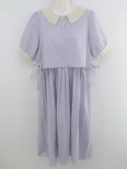◇ Par Avion パラビオン ギンガムチェック 半袖 膝下丈 ワンピース サイズ ONE パープル ホワイト レディース P  【中古】 【1210260005731】のサムネイル
