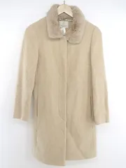 ◇ BEAUTY & YOUTH UNITED ARROWS ラビットファー ウール混 比翼 長袖 コート サイズS ライトベージュ レディース P  【中古】 【1210270001723】