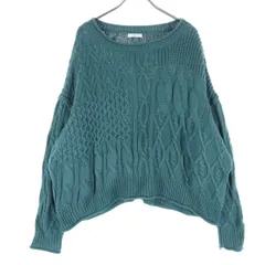 ITEMS URBAN RESEARCH アイテムズアーバンリサーチ フィッシャーマン 長袖 ケーブル ニット F ブルー系 レディース 古着