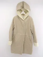 ■ Te chichi テチチ フード付き 裏ボア スエード調 長袖 ムートンコート サイズM ベージュ系 レディース P  【中古】 【1210280029823】