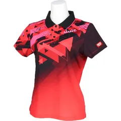 JUIC ジュウイック シルエット レディース 卓球 ゲームシャツ 5684-re、レッド