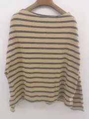 ◇ nano universe ボーダー 長袖 Tシャツ カットソー サイズF キャメル ブラウン系 ネイビー系 レディース P  【中古】 【1210280032717】