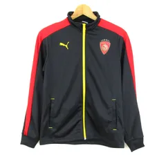 プーマ ジャージ ジャケット アウター サッカー スポーツウエア キッズ 男の子用 160サイズ 黒×赤×黄 PUMA 【中古】
