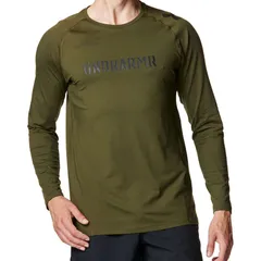 UNDER ARMOUR アンダーアーマー UA HEATGEAR FITTED GRAPHIC LONG SLEEVE SHIRT マルチスポーツ ロングＴシャツメンズ 6007730-308、ExpeditionGreen