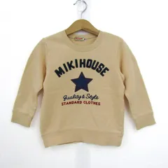 ミキハウス スウェット トレーナー トップス 日本製 キッズ 男の子用 100サイズ ベージュ×紺×赤 MIKIHOUSE 【中古】