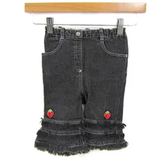 メゾピアノ デニムパンツ ボトムス フリル ストレッチ ベビー 女の子用 90サイズ グレー Mezzo Piano 【中古】