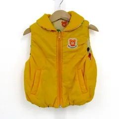ミキハウス ベスト ジャケット アウター 中綿入り リバーシブル ホットビスケッツ キッズ 男の子用 100サイズ イエロー MIKIHOUSE 【中古】