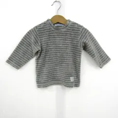ファミリア 長袖Ｔシャツ トップス モックネック ボーダー柄 ベビー 男の子用 70サイズ グレー Familiar 【中古】