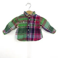ラルフローレン 長袖シャツ トップス チェック柄 ベビー 男の子用 3Mサイズ 緑×ピンク×紫 RALPH LAUREN 【中古】