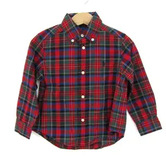 ラルフローレン 長袖シャツ トップス チェック柄 ボタンダウン キッズ 男の子用 2/2Tサイズ 赤×青×緑 RALPH LAUREN 【中古】