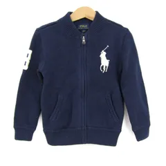 ポロラルフローレン ブルゾン ジャケット アウター ニット ビッグポニー キッズ 男の子用 4/4Tサイズ ネイビー POLO RALPH LAUREN 【中古】