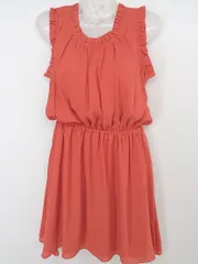 ◇ Million Carats ミリオンカラッツ フリル ノースリーブ ミニ フレア ワンピース サイズF レッド系 レディース P  【中古】 【1210280034704】