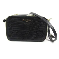 モーダプリンチペ ショルダーバッグ 未使用 クロコ型押し レザー 本革 鞄 カバン ブランド レディース ブラック Modaprincipe