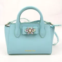 サマンサベガ ショルダーバッグ 未使用 ビジューリボン 2way ハンドバッグ 鞄 ブランド レディース ブルー Samantha Vega