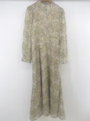 ◇ Andemiu アンデミュウ 総柄 長袖 ロング ワンピース サイズF ベージュ マルチ レディース P  【中古】 【1210280034513】