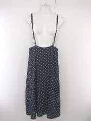 ◇ Re:EDIT リエディ 水玉 ドット 膝下丈 サロペット ワンピース サイズM ネイビー ホワイト系 レディース P  【中古】 【1210280034070】