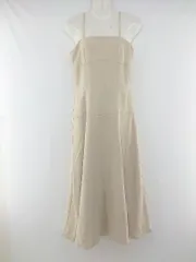 ◇ AnMILL アンミール シャーリング キャミソール ロング フレア ワンピース サイズF ベージュ レディース P  【中古】 【1210310005667】