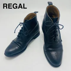 REGAL ブーツ ストレートチップ レースアップ メダリオン 24cm ブラック レザー レディース リーガル hws02482