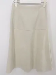 ◇ NATURAL BEAUTY BASIC バックジップ 膝下丈 タイト ナロー スカート サイズXS ベージュ レディース P  【中古】 【1211020004025】