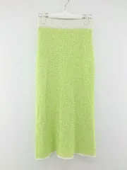 ◇ OPAQUE.CLIP ウエストゴム ロング タイト ナロー ニットスカート サイズ38/M グリーン ホワイト系 レディース P  【中古】 【1211020002908】