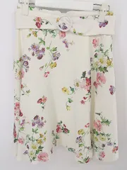◇ ◎ MISCH MASCH ミッシュマッシュ 花柄 膝丈 フレア スカート サイズS アイボリー系 レッド系 マルチ レディース P  【中古】 【1211020005367】