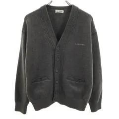LANCEL ランセル 日本製 長袖 ニットカーディガン LA グレー メンズ 古着