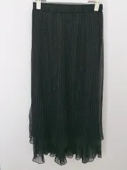 ◇ JEANASIS ジーナシス ウエストゴム ロング プリーツ スカート サイズF ブラック レディース P  【中古】 【1211020010736】