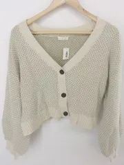 ◇ apres jour mignon 長袖 ニットカーディガン サイズF ベージュ グリーン レディース P  【中古】 【1211030002516】