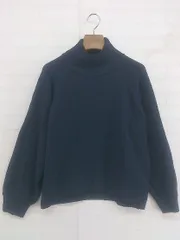 ◇ ITEMS URBAN RESEARCH アイテムズ アーバンリサーチ ハイネック 長袖 ニット セーター サイズF ネイビー系 レディース P  【中古】 【1211040000267】