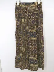 ◇ Samansa Mos2 サマンサ モスモス 総柄 ウエストゴム パンツ サイズF ネイビー ベージュ系 レディース P  【中古】 【1211030003681】