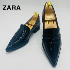 ZARA  コインローファー ポインテッドトゥ ブラック 41 ザラ レディース 大きいサイズ hws02472