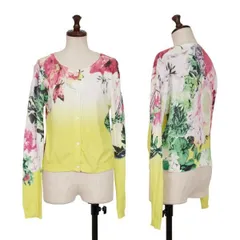 ジュニアゴルチエJUNIOR GAULTIER コットンフラワープリントニットカーディガン 白黄ピンク他14A