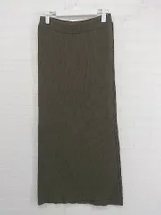 ◇ FREAK'S STORE フリークスストア ウエストゴム ロング タイト ナロー ニットスカート サイズF カーキ レディース P  【中古】 【1211040003978】