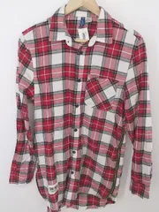 ◇ ◎ H&M DIVIDED チェック 長袖 シャツ サイズEUR XS US XS CA TP レッド ホワイト ブラック メンズ P  【中古】 【1211040003565】