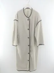◇ apres jour アプレジュール パイピング 長袖 ノーカラー コート サイズF ベージュ レディース P  【中古】 【1211040004753】