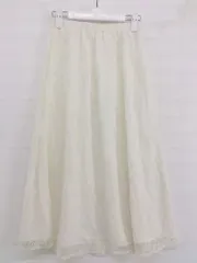 ◇ BE RADIANCE ビーラディエンス 総レース ロング フレア スカート サイズF アイボリー系 レディース P  【中古】 【1211070002460】