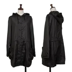 マドモアゼルノンノンMademoiselle NON NON ウエストコードフードポリハーフコート 黒M