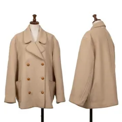 マドモアゼルノンノンMademoiselle NON NON レザーパイピングダブルブレストハーフコート ベージュL位