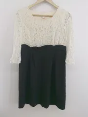◇ SWEET MOMMY レース 長袖 ミニ ワンピース サイズL ホワイト系 ブラック レディース P  【中古】 【1211080008551】